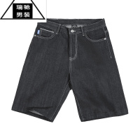 希杰狮王工装 美式复古银牛原浆牛仔短裤阿美咔叽直筒明线五分裤男夏
