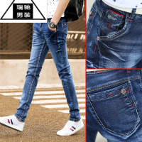 希杰狮王男士牛仔裤修身小脚男裤2023新款广州新塘镇直筒休闲裤子夏季潮牌