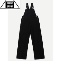希杰狮王美式复古街头日系背带裤男女2023夏季宽松直筒工装牛仔裤连体裤潮