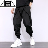 希杰狮王痞子夏季暗黑潮流宽松束脚元素设计日系休闲哈伦裤男个性百搭裤子