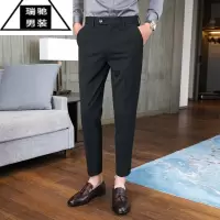 希杰狮王西裤男士夏季商务正装宽松直筒九分休闲西装裤子显高新郎西服长裤