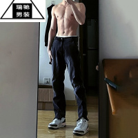 希杰狮王黑色修身牛仔裤男款痞帅高级感直筒裤子美式vibe高街直筒微喇叭裤