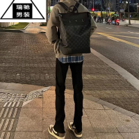 希杰狮王190加长裤子男高个子vibe美式高街黑色牛仔裤设计感开叉微喇叭裤