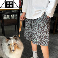 希杰狮王豹纹短裤男夏季外穿休闲宽松大裤衩韩版潮流裤子ins港风潮牌中裤