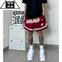 希杰狮王美式街头字母篮球运动休闲短裤男夏季潮牌百搭宽松直筒阔腿五分裤