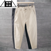 希杰狮王春夏季新款潮牌净版男士休闲裤子复古日系直筒锥形裤长裤百搭