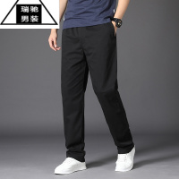 希杰狮王高端休闲裤男宽松夏季弹力松紧腰长裤中老年父亲直筒裤子薄款