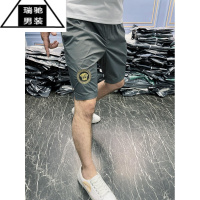 希杰狮王2023夏季新款短裤个性刺绣美人头休闲五分裤潮流中裤欧美修身男裤