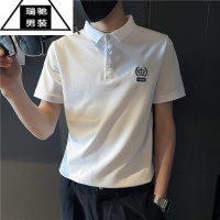 希杰狮王夏季男士t恤polo衫短袖翻领半袖皇冠刺绣潮流潮牌简约百搭体恤帅