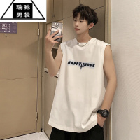 希杰狮王大码男士字母印花篮球背心夏季薄款日系情侣无袖t恤潮牌宽松坎肩