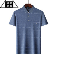 希杰狮王爸爸短袖t恤男夏装中年冰丝男装爷爷上衣中老年人男士polo衫