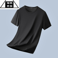 希杰狮王莫代尔棉冰丝t恤男短袖薄款半袖排汗速干夏季凉感上衣基础纯色款