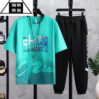 希杰狮王男孩短袖t恤13青少年运动套装12-15岁大童男装14初中学生帅气夏装