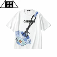 希杰狮王情侣装t恤夏季趣味帽子拉链包包短袖快递盒包包半袖可放物品