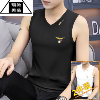 希杰狮王莫代尔棉跨栏男士宽肩背心冰丝运动短袖内穿T恤坎肩健身打底马甲