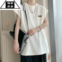 希杰狮王纯色无袖t恤男款夏季欧美美式复古oversize坎肩运动背心