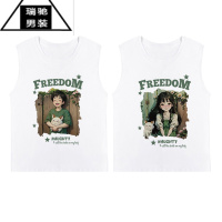 希杰狮王很仙的情侣装t恤2023新款夏季装潮牌无袖背心网红高级感小众轻奢