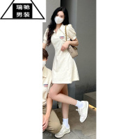 希杰狮王情侣装夏季2023新款小众设计感韩版潮流显瘦polo短袖T恤一裙一衣