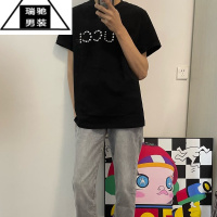 希杰狮王苏六同款铆钉T恤2023夏季新款短袖男网红同款上衣精小伙打底衫