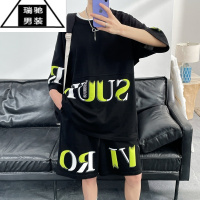 希杰狮王青少年夏季运动套装男大童夏装帅气一套高中初中学生潮流短袖t恤