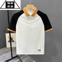 希杰狮王轻熟风男士时尚拼色POLO衫短袖2023新款男装有领半袖T恤透气汗衫