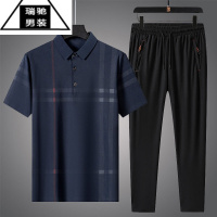 希杰狮王爸爸夏装套装中老年运动套装2023夏季新款短袖t恤爷爷父亲节衣服