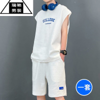 希杰狮王无袖套装t恤男夏季篮球背心坎肩健身运动短袖短裤男装一套