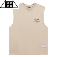 希杰狮王夏季新款美式运动坎肩健身印花篮球背心男宽松无袖T恤潮牌