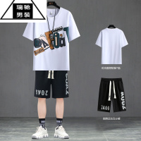 希杰狮王青少年休闲运动套装男款夏季短袖短裤搭配潮流帅气初高中学生衣服