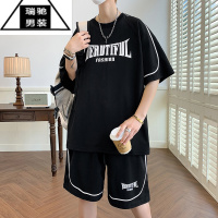 希杰狮王青少年短袖t恤男孩12-15岁初中高中学生13帅气运动套装14大童夏装