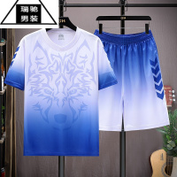 希杰狮王冰丝球服短袖短裤男士球衣夏装青少年学生篮球服男装速干训练套装