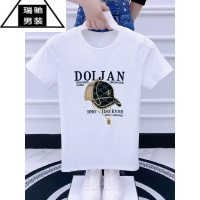 希杰狮王夏季男士短袖t恤新款刺绣帽子社会小伙半袖痞帅百搭个性圆领上衣