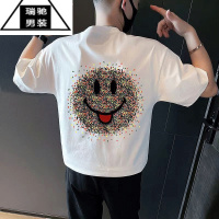 希杰狮王男士短袖t恤夏季2023新款半袖男装潮牌痞帅高级感T体恤衫