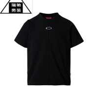 希杰狮王设计环形图腾刺绣前片打褶设计宽松正肩短袖t恤男女