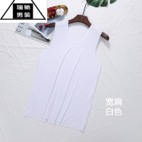 希杰狮王冰丝背心男士夏季薄款白色打底男生大码无袖内穿圆领汗衫运动