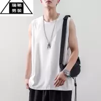 希杰狮王210g背心日系复古夏季基础款纯色大码宽松男女款坎肩汗衫