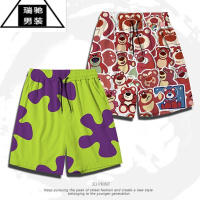 希杰狮王派大星五分裤子男女同款潮牌运动短裤体育生篮球中裤卡通沙滩裤子