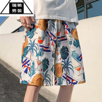 希杰狮王沙滩裤花短裤男夏季休闲居家睡裤速干游泳裤可下水宽松潮牌大裤衩