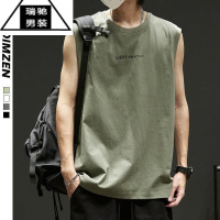 希杰狮王无袖t恤男夏季薄款潮牌宽松坎肩男装运动健身篮球砍袖背心男12