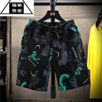 希杰狮王夏季中老年五分裤子沙滩裤薄款速干印花大裤衩运动健身短裤睡裤男