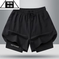 希杰狮王运动短裤男女跑步马拉松田径冰丝内衬速干训练健身篮球三分沙滩裤