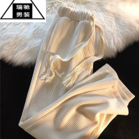 希杰狮王春秋季vintage古着灯芯绒裤子男宽松直筒休闲裤韩版潮流阔腿长裤