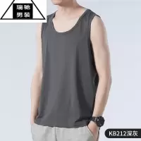 希杰狮王莫代尔背心男士夏季薄款内穿冰丝凉感无袖打底运动坎肩汗衫男