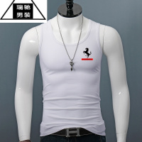 希杰狮王夏季运动背心男装修身型健身弹力外穿青少年弹力透气打底汗衫