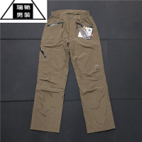 希杰狮王防水压胶拉链多口袋男户外出游登山直筒夏季轻薄休闲长裤K296