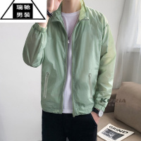 希杰狮王潮男防晒衣夏季无帽男人透气帅气加肥加大码男士不带帽子薄款外套