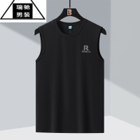 希杰狮王特大码冰丝男装背心t夏季胖子加肥加大号宽松超薄短款速干无袖T恤