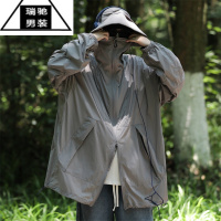 希杰狮王日系cityboy户外运动连帽防晒衣男夏季冰丝薄款宽松百搭拉链夹克