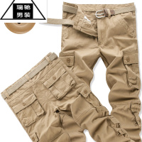 希杰狮王多口袋工装裤长裤运动裤劳保裤男士宽松耐磨迷彩战术休闲裤潮