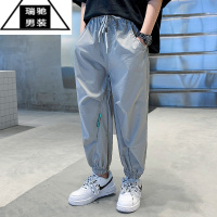 希杰狮王男童裤子夏季薄款2023儿童透气宽松防蚊裤男孩洋气百搭轻薄休闲裤